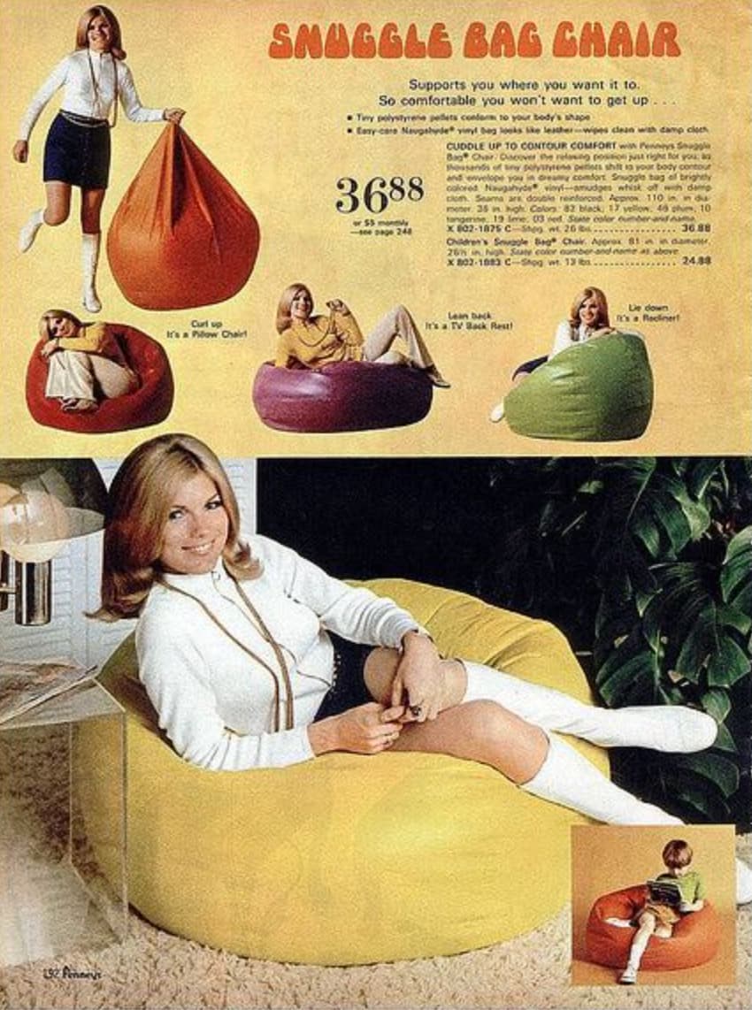 girl - Snuggle Bag Chair Supports you where you want it to. So comfortable you won't want to get up Tiny polystyrene pellets conform to your body's shape Cary care Nevoshyde vinyl beg looks leatherwipes clean with damp cloch 3688 or $5 mantly see page 248
